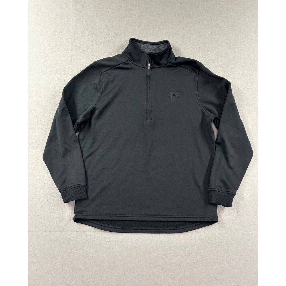Under Armour Mens Black Cold Gear 1/2 Zip Athletic Sweatshirt Pullover Medium